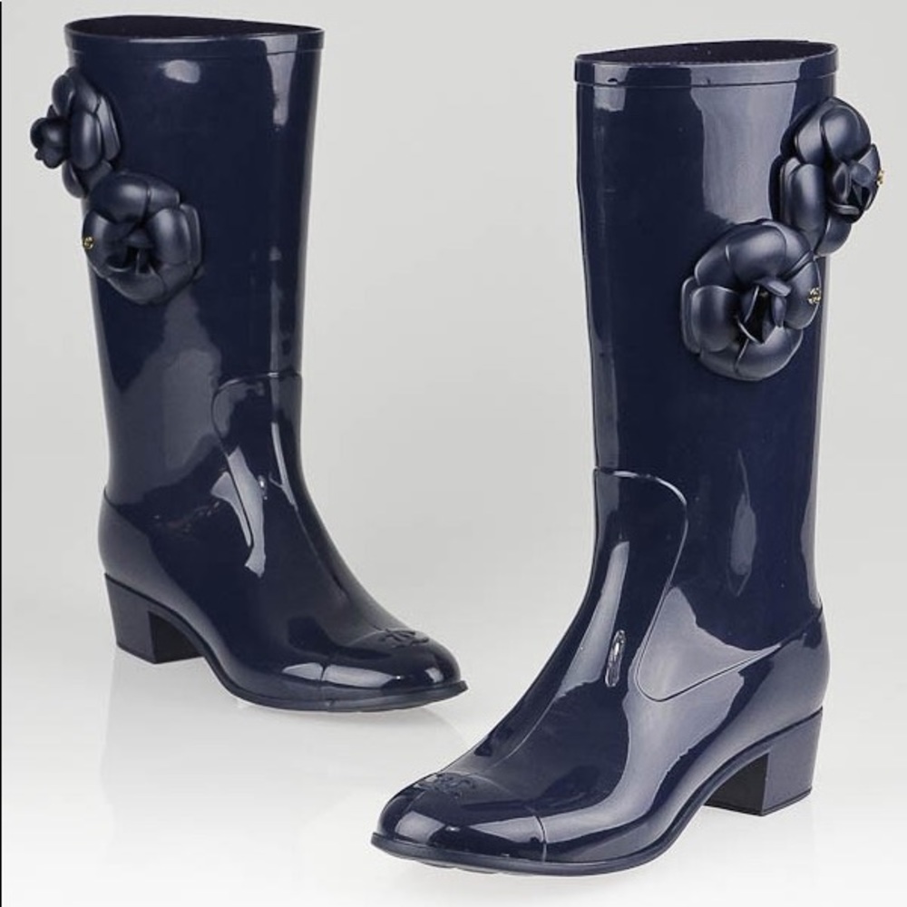 Chanel rain boots